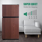 GGTB 3.0 Cu.ft Two Door Small Refrigerator with Freezer, Compact Retro Mini Refrigerator for Dorm, Office, Bar, RV, Bedroom, Red