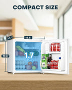 Upstreman 1.7 Cu.ft Mini Fridge with Freezer, Dorm Essentials, Adjustable Thermostat, Energy Saving, Low Noise, Single Door Compact Refrigerator for Dorm, Office, Bedroom, Blue-FR17