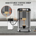 Espresso Machine,Fully Automatic Espresso Machine with Automatic Milk Frother,7 Coffee Varieties,20-Bar,Built-in Grinder,Intuitive Touch Display,1.5-L Water Tank