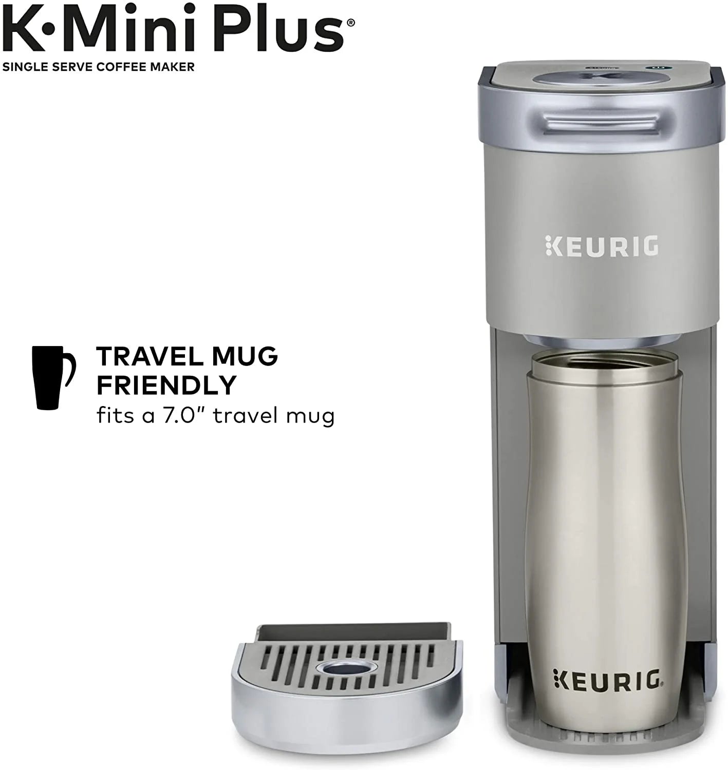 Keurig K-Mini Plus Single Serve K-Cup Pod Coffee Maker - Studio Gray