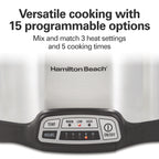 Hamilton Beach 4 Qt Programmable Slow Cooker, Stoneware Crock with Removable Pot, Stainless Steel