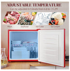 1.1 Cu.Ft Mini Freezer, Compact Upright Freezer - Red, Adjustable Temp, Removable Shelf - Ideal for Dorm, Office, RV & Apartments