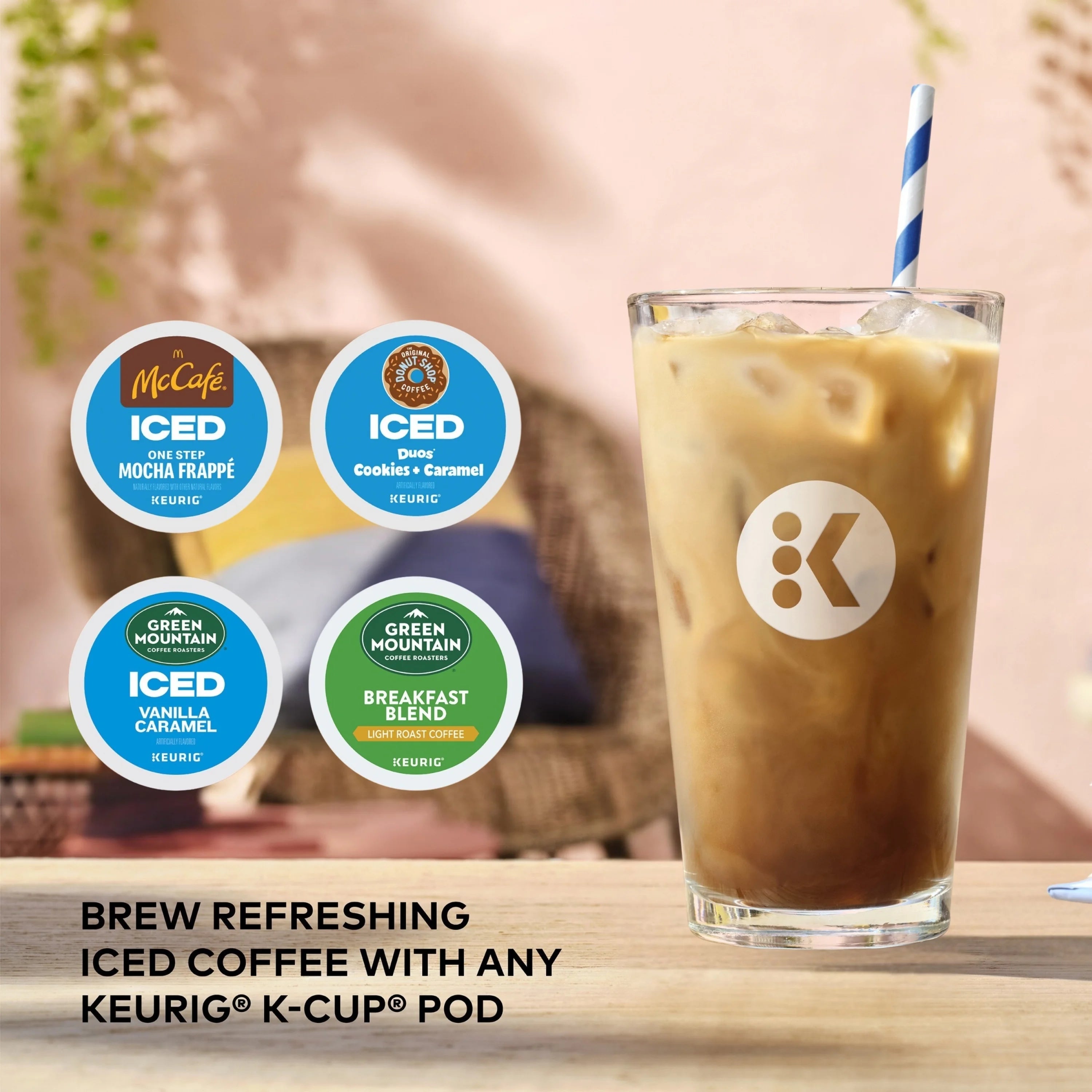 Keurig K-Iced Essentials Iced and Hot Single-Serve K-Cup Pod Coffee Maker, White