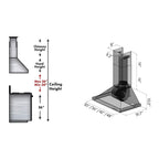 ZLINE BSKBN-30 30 Inch Wall Mount Range Hood in Black Stainless Steel