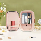 Skincare Fridge 12.68Qt, Cooler & Warmer, Portable Compact Fridge for Cosmetics Skin Care and Food for Bedroom Office Car Dorm (Pink)