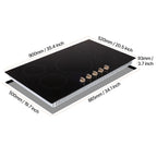 KFFKFF 5 Burner Electric Cooktop, 9200W 36" Ceramic Glass Stove Top Burner, Built In or Countertop, with Control Knobs, 12 Heat Levels, Glass Top, Automatic Power-Off for Indoor Outdoor Cooking