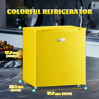 WANAI 1.7 Cu.Ft Mini Fridge with Freezer Single Door Retro Refrigerator for Home Dorm Apt Yellow