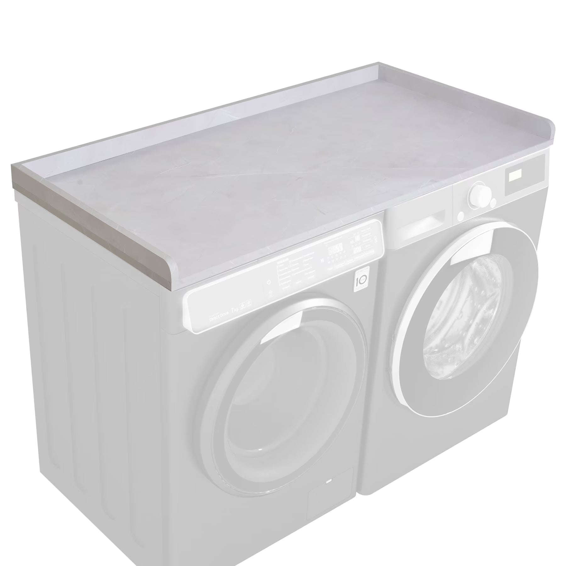 Kaboon Washer Dryer Countertop with Edge Rails, 27.5" x 54", Light Walnut