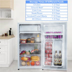 OYang Single Door Mini Fridge, Super Quiet 19.3"D x17.5"W x 32.7"H