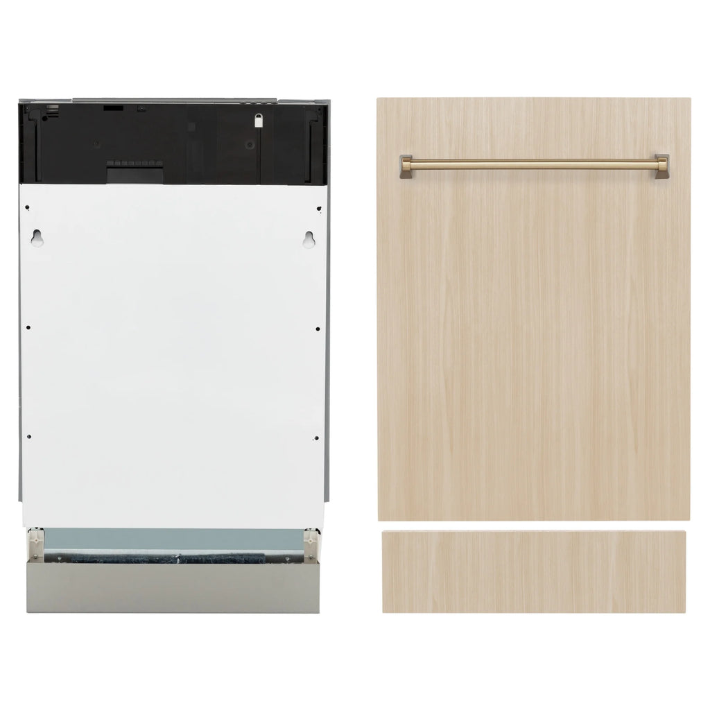 Zline Dwvz-18-Cb 18" Wide 10 Place Setting Built-In Panel Ready Top Control Dishwasher -