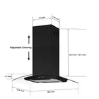 "Joeaonz 30"" Island Mount Range Hood, Stainless Steel, LED Bulbs, Easy-Clean Filters, 120V"