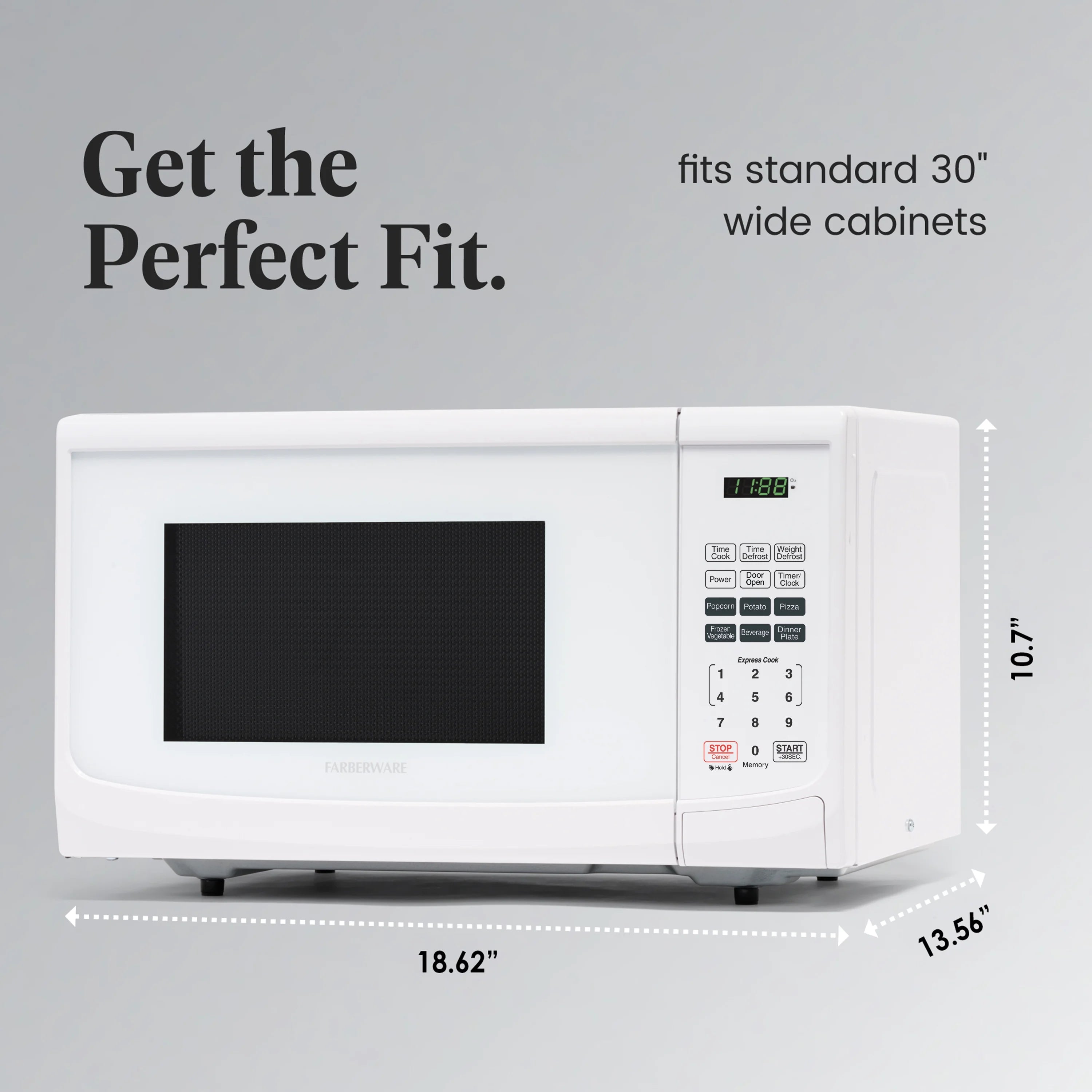 Farberware Classic 0.9 Cu. Ft 900-Watt Microwave Oven, Stainless Steel