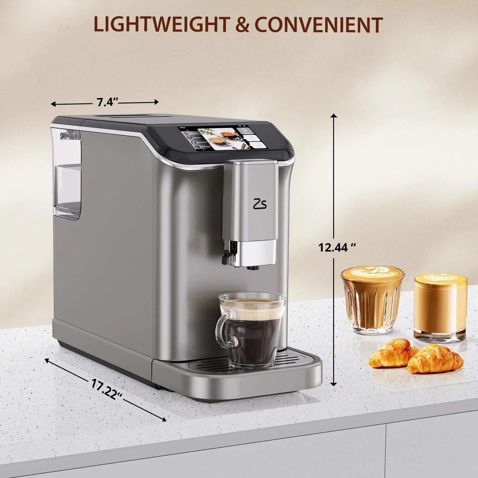 Soonbuy Fully Automatic Espresso Machine 20 Bar, With Milk Frother Steam Wand,Gold