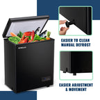 DEMULLER Deep Chest Freezer Freezers with Two Storage Baskets Ultra-Low Temperature Black 79-B-1