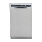 Pemberly Row 18" Stainless Steel Front Control Dishwashers in Silver