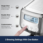 Sunmaki 20 Bar Espresso Machine, Compact Cappuccino Machines for Home Gifts, Stainless Steel