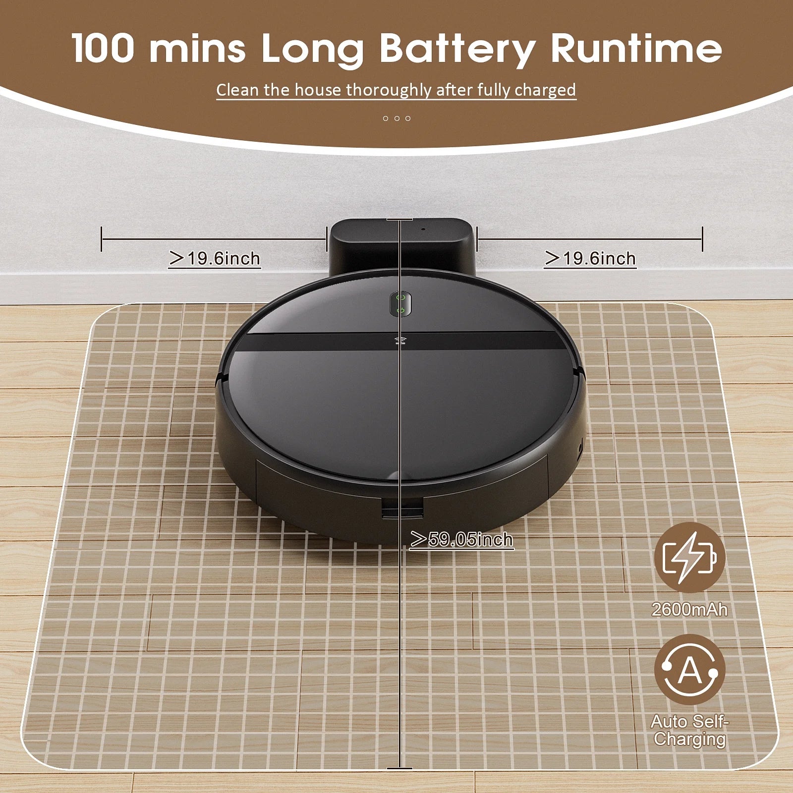ROBOEVO Robot Vacuum Cleaner G20 Vacuum and Mop Combo for Pet Hair Hard Floor, Wifi/Alexa Control