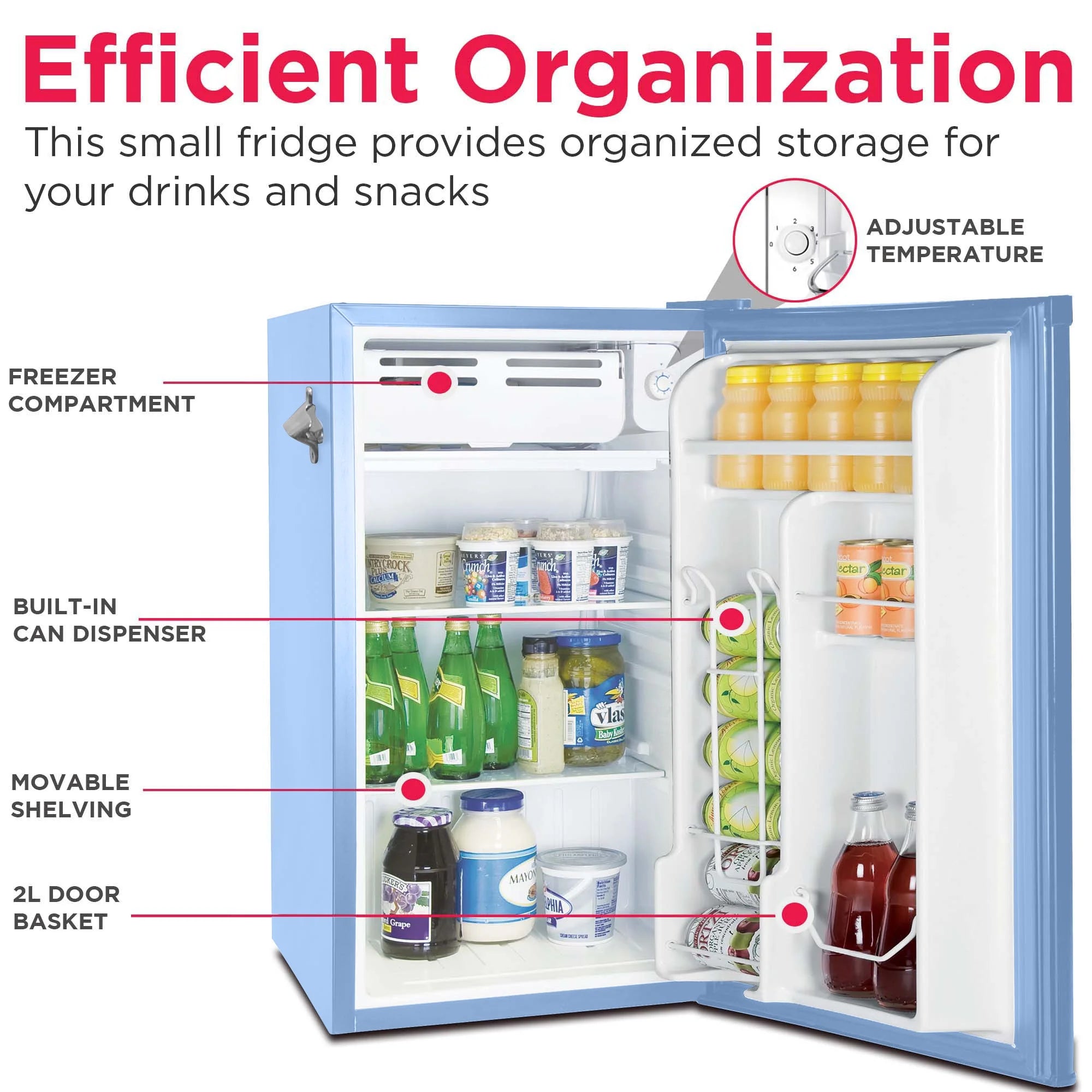 Frigidaire EFR376-C-PINK 3.2-Cu.-Ft. 65-Watt Retro Bar Fridge with Side Bottle Opener (Pink)