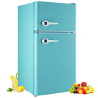 CALLIEVER Compact Mini Fridge with Freezer, 3.5 Cu.Ft 2-Door Refrigerator �C Ideal for Dorm, Office, Bedroom �C 7 Temp Settings, Adjustable Shelves,Silver