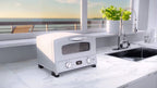 Sengoku SET-G16A(W) HeatMate Graphite Compact Countertop Toaster Oven with 4 Non-Stick Pans for Toasting and Baking, 120 Volt, Eggshell White