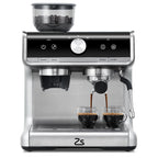 Espresso Coffee Machine with Grinder, 20 Bar Semi-Automatic Espresso Maker with Milk Frother Steamer Wand for Cappuccino, Latte, Macchiato, 2.8 L Water Tank, PID Temperature Control