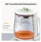 Bear Electric Kettle with Infuser & Stew Pot - 1.8L Health Pot, 16 Menus, Glass Kettle, Tea Maker, 120V, Green