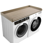 Kaboon Washer Dryer Countertop with Edge Rails, 27.5" x 54", Light Walnut