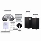 24 inch Wall Mounted Range Hood Kitchen Stove Vent Hood 450 CFM 3-Speed Fan