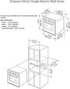 Empava 24" Single Wall Oven with 6 Cooking Functions and Mechanical Knobs Control in Stainless Steel, 24 Inch