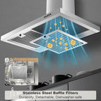 Range Hood 30 inch 450 CFM Wall Mount Range Hood with Baffle Filters 3 Speed Fan Vent Hood