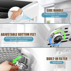 Veeboto Portable Washing Machine 15.6lbs Full-Automatic Washer, Compact Wash & Dry Combo with Drain Pump for Home, Dorms, Apart, White