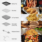 Air Fryer Ovens Countertop, Convection Toaster Oven with 10 Cooking Functions, 6-Slice Toast &12-Inch Pizza Capacity, 6 Accessories Included, Auto Shut off, 24 Quart
