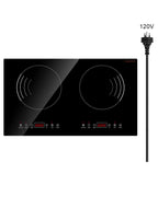 KFFKFF Induction Stove, 1800W Electric Countertop 2 Burner, Electric Cooktop with Touch Controls, Integrated Induction Stove with 9 Energy Levels, Safety Feature for Kids, Timer Function, Glass Top