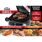 Ninja Foodi 4-in-1 Indoor Grill with 4-Qt Air Fryer, Roast, Bake, & Cyclonic Grilling Technology, Black/Stainless