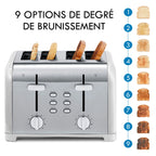 Kenmore 4-Slice White Stainless Steel Toaster, Dual Controls, Wide Slot