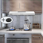 Joeaonz 30-Inch Stainless Steel Ductless Under Cabinet Range Hood with LED Lights, 230 CFM, 120V, 60Hz