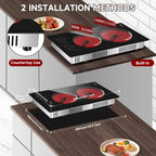 Nardea Two Burner Electric Cooktop 110V Plug in