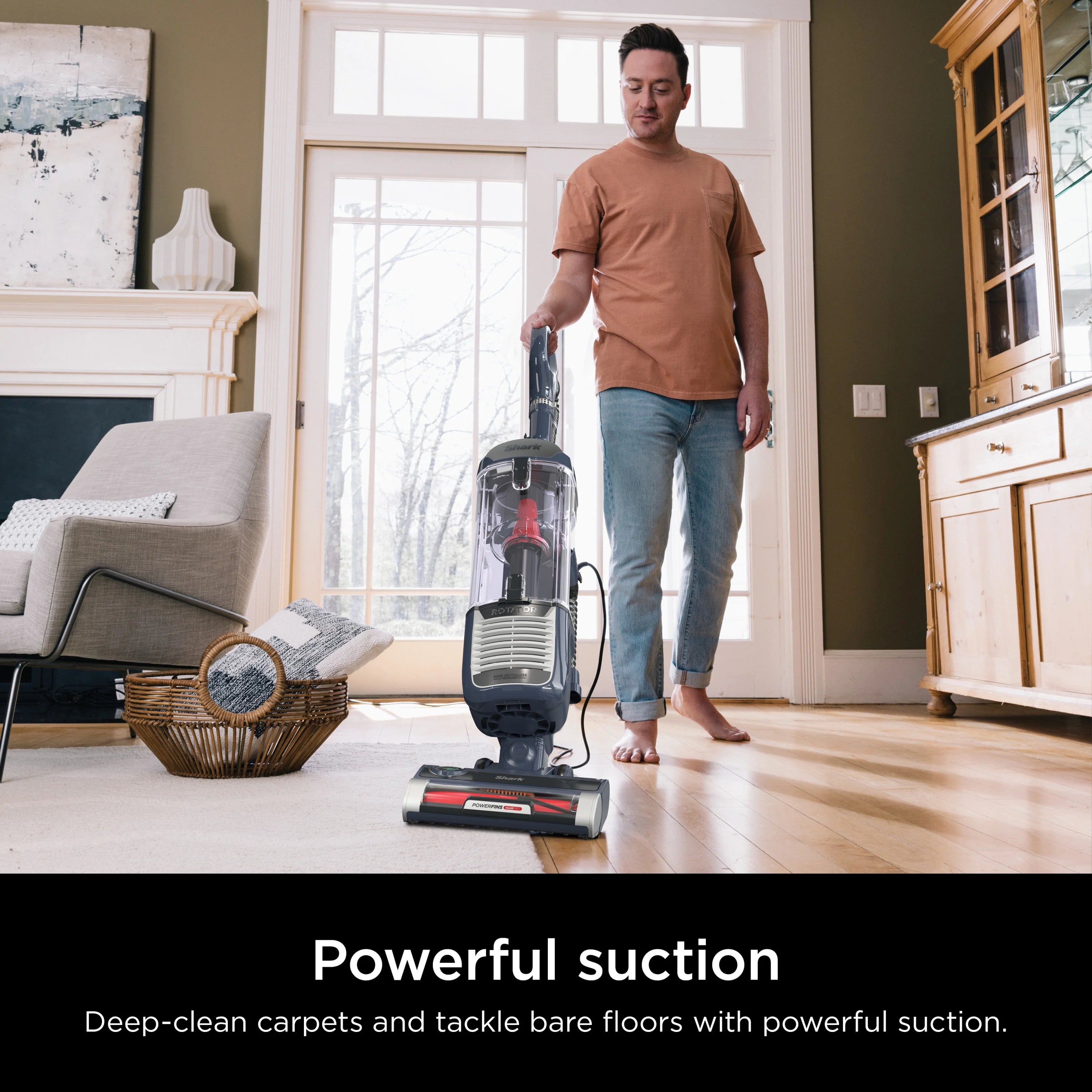 Shark Upright Vacuum, Rotator Pet, Pet Friendly, Bagless, PowerFins HairPro Brushroll, HEPA Filter, Odor Neutralizer, Hard Floor and Carpet, Swivel Steering, ZU100, Chimera