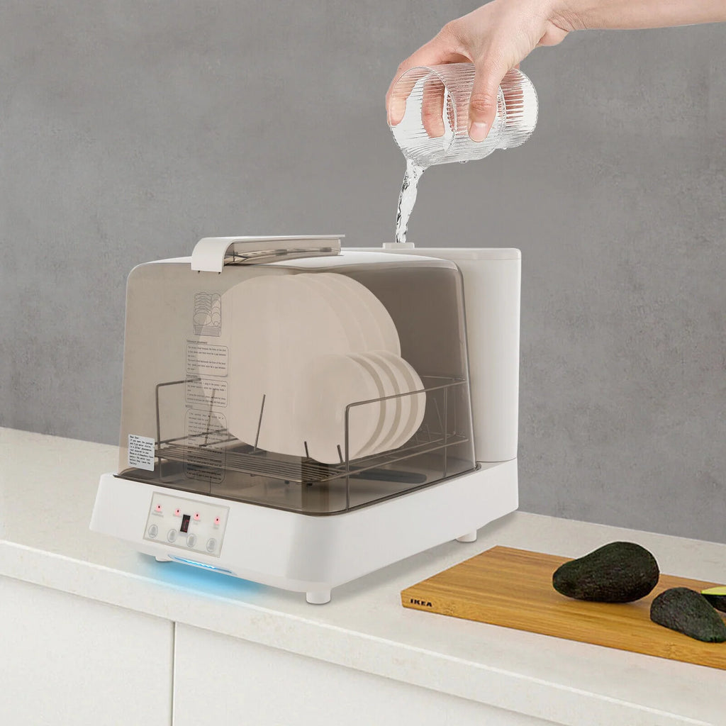 Portable Mini Dishwasher Countertop Dish Washing Machine W/ Washing Programs