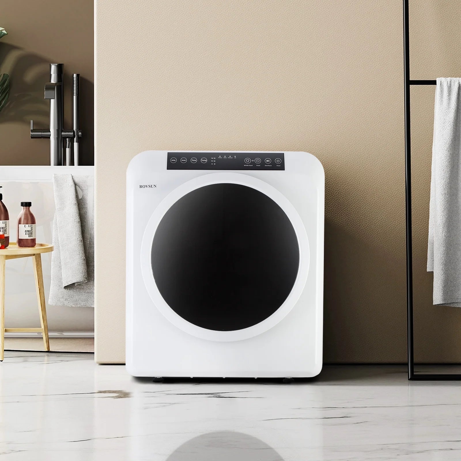 VINGLI Portable Clothes Dryer 3.5 Cu.Ft 1300W White Electric Tumble Dryer