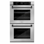 ZLINE 30 in. Autograph Edition Professional Convection Double Wall Oven with Air Fry and Self Clean in Stainless Steel with Matte Black Handles (WADZ-30-MB)