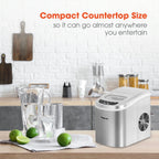 Magic Chef Brand - New Model MCIM22SV 27 lb. Capacity Portable Ice Maker (Silver) Bullet Ice Cubes