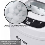 Costway Silver Portable Compact Electric Ice Maker Machine Mini Cube 26lb/Day