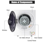 Zimtown 1.6 cu ft 110 V White Electric Compact Clothes Dryer