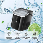 KISSAIR Nugget Ice Maker Countertop with Soft Chewable Pellet Ice, Portable Ice Machine with Handle, 35lbs/24H, Grey