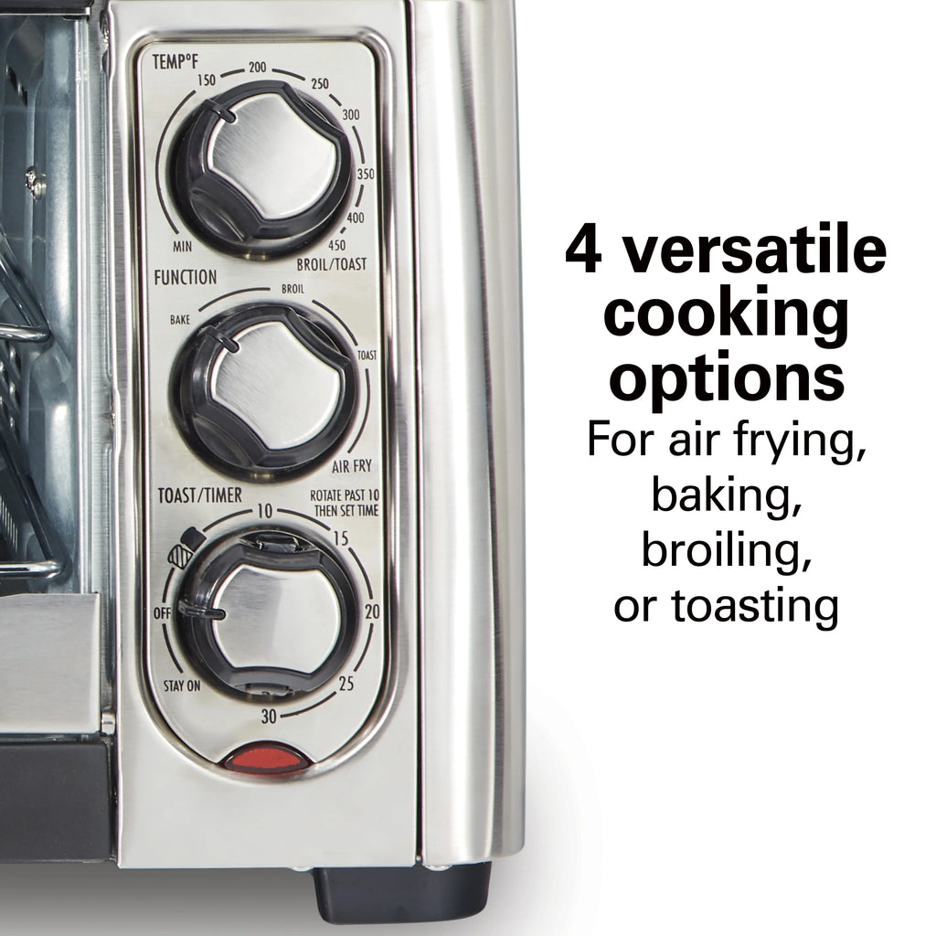 Hamilton Beach 6 Slice Countertop Toaster Oven with Sure-Crisp Air Fryer Function, Stainless Steel