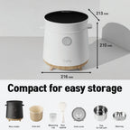 Banu Uniforms in 3-Cup in Multi-Functional Rice Cooker, White, Nonstick Interior