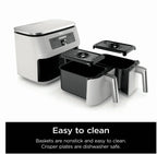 Ninja Foodi 6-in-1, 8 Quart 2-Basket Air Fryer with DualZone Technology -White