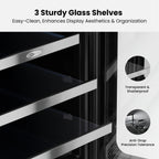 Whynter 15 Inch Beverage Refrigerator Cooler - 80 Can Mini Fridge with Glass Door for Soda Beer, 3 LED Compressor Fridge for Home Office Bar(3.0 cu.ft)