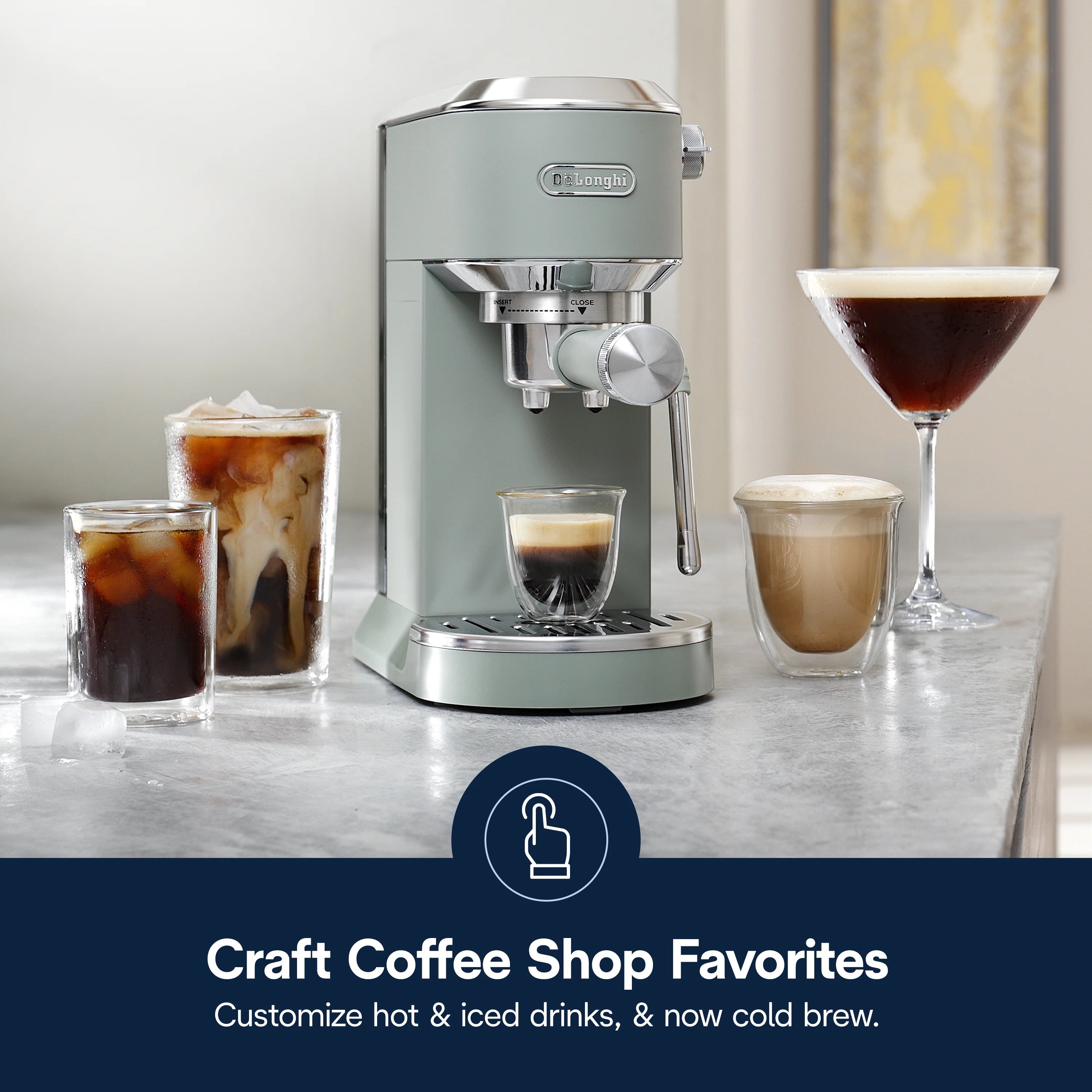 De'Longhi Dedica Duo Espresso Machine, Compact Size with Built in Frother for Latte Art, Brew Espresso, Cold Brew, Lattes & More, Stainless Steel